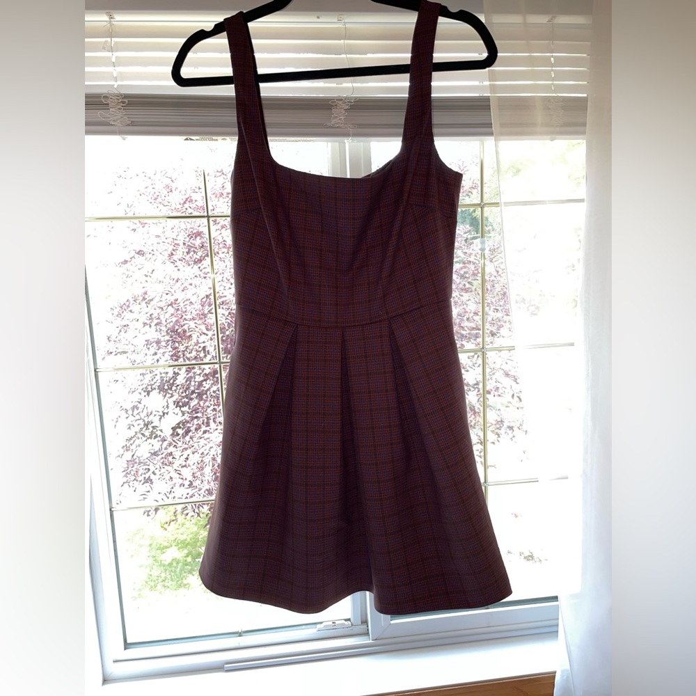 Aritzia Tasha Check Square mini dress w/ pockets